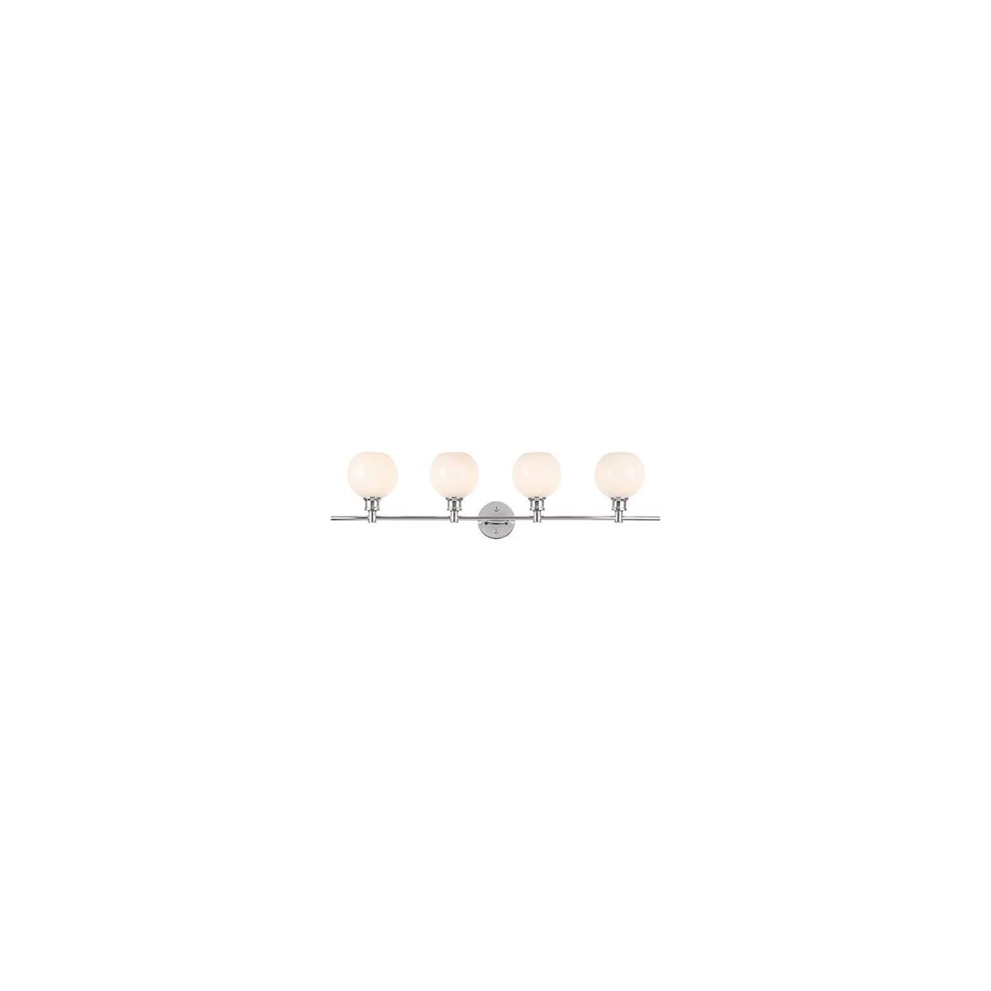 Collier 4 light Brass and Frosted white glass Wall sconce