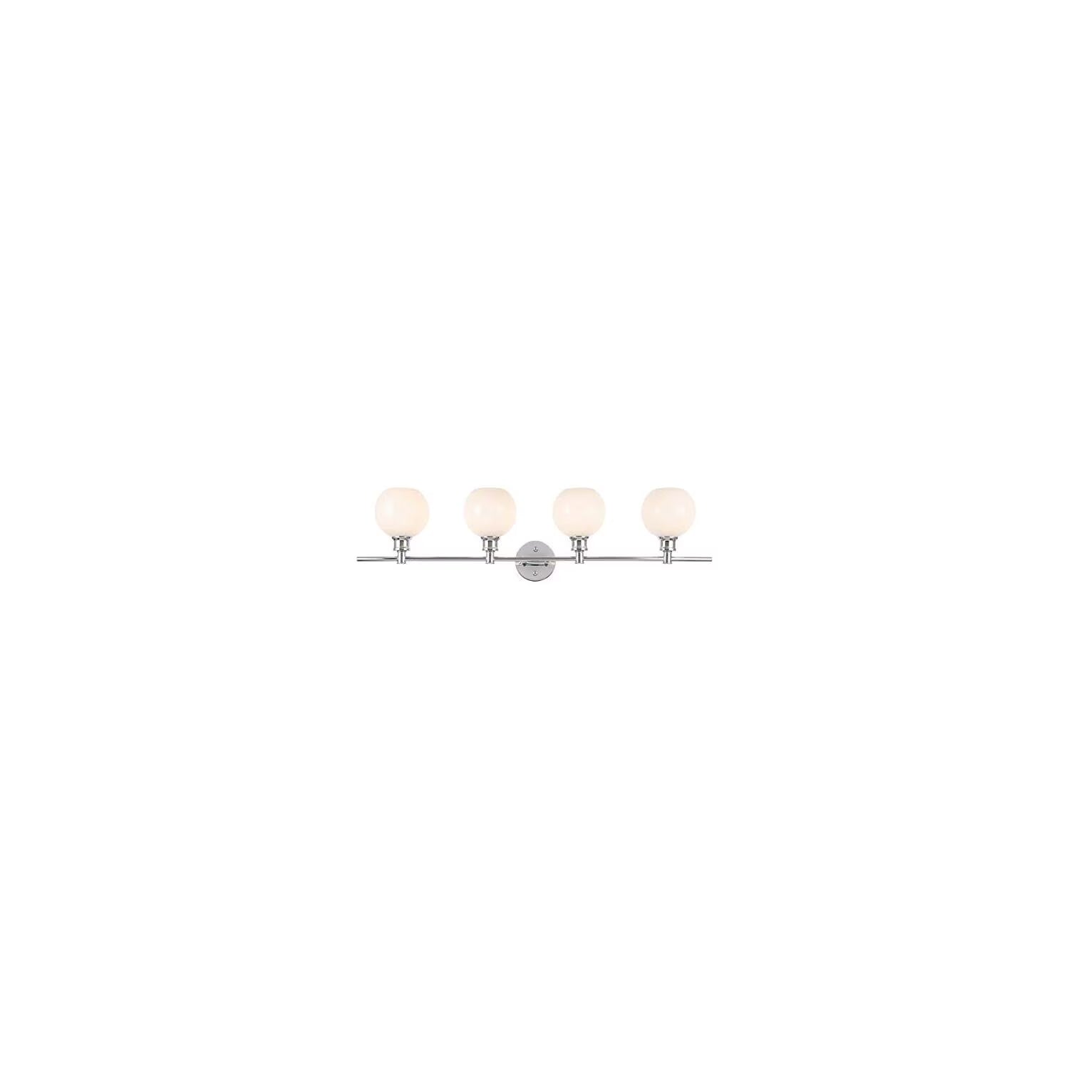 Collier 4 light Brass and Frosted white glass Wall sconce