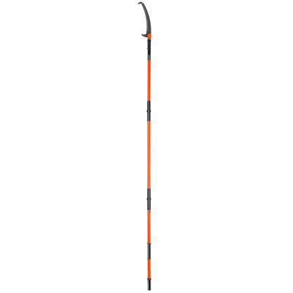 KFFKFF Manual Pole Saw Extendable Tree Pruner 7.3-27ft Fiberglass Pole Hook Knife