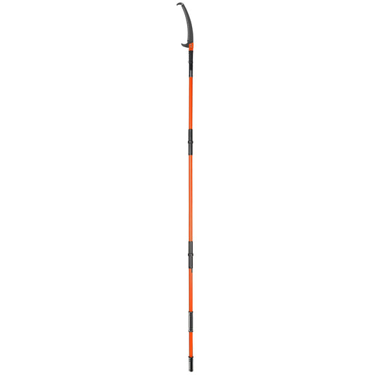 KFFKFF Manual Pole Saw Extendable Tree Pruner 7.3-27ft Fiberglass Pole Hook Knife