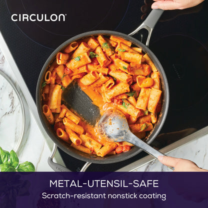 Circulon A1 Series 5-Quart Nonstick Induction Saut Pan with Tempered Glass Lid, Graphite