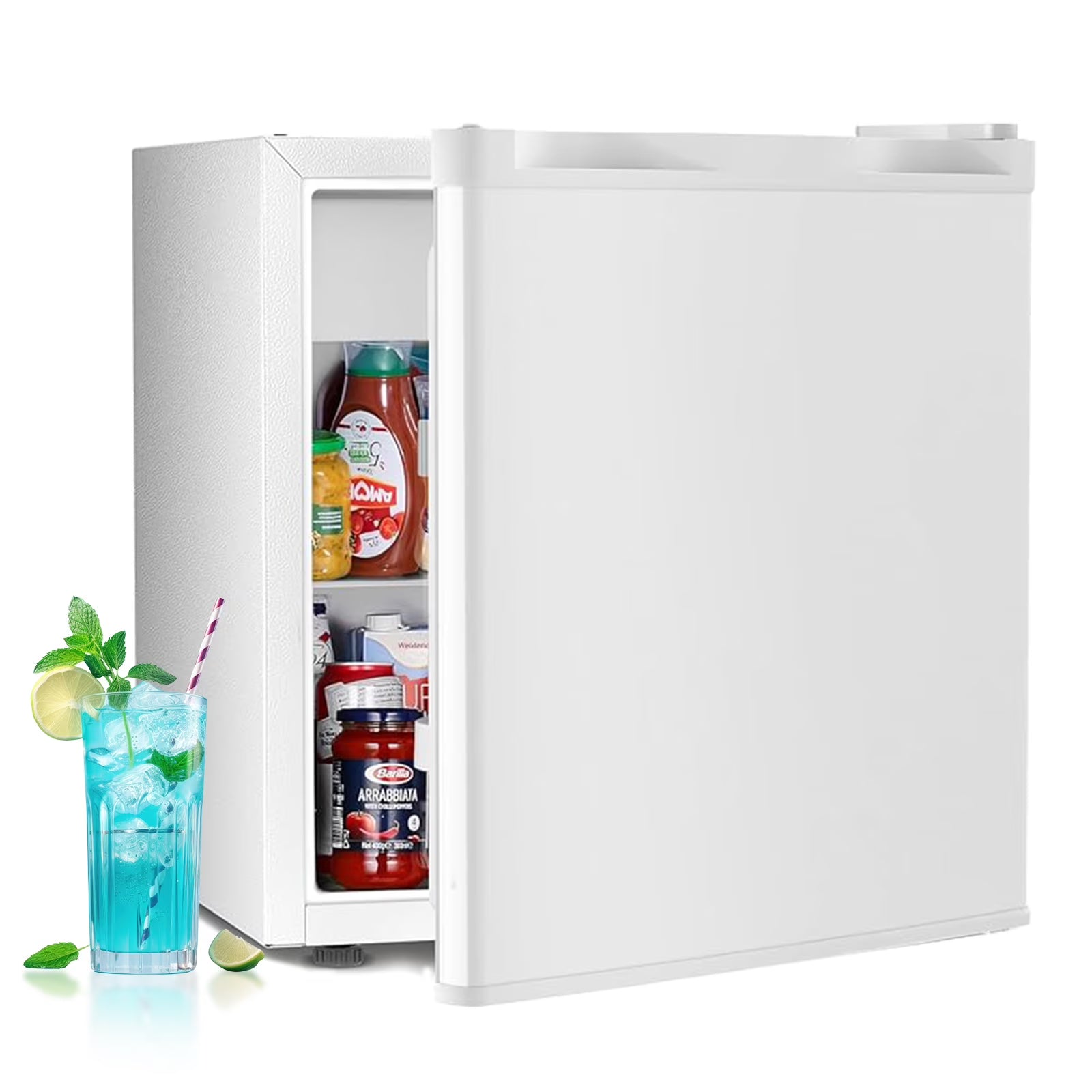 WAA 1.6 Cu.Ft Compact Refrigerator Mini Fridge Glass Door