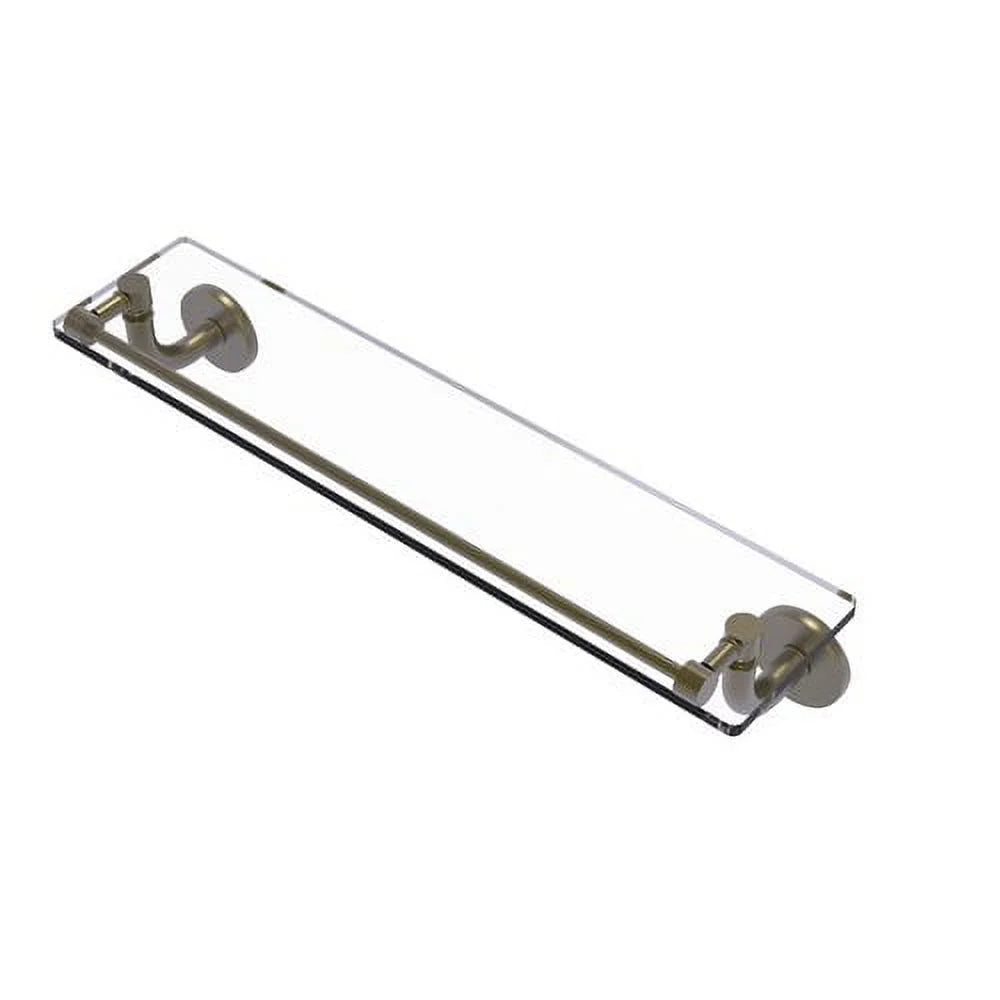 Remi Collection 22 Inch Glass Vanity Shelf with Gallery Rail
