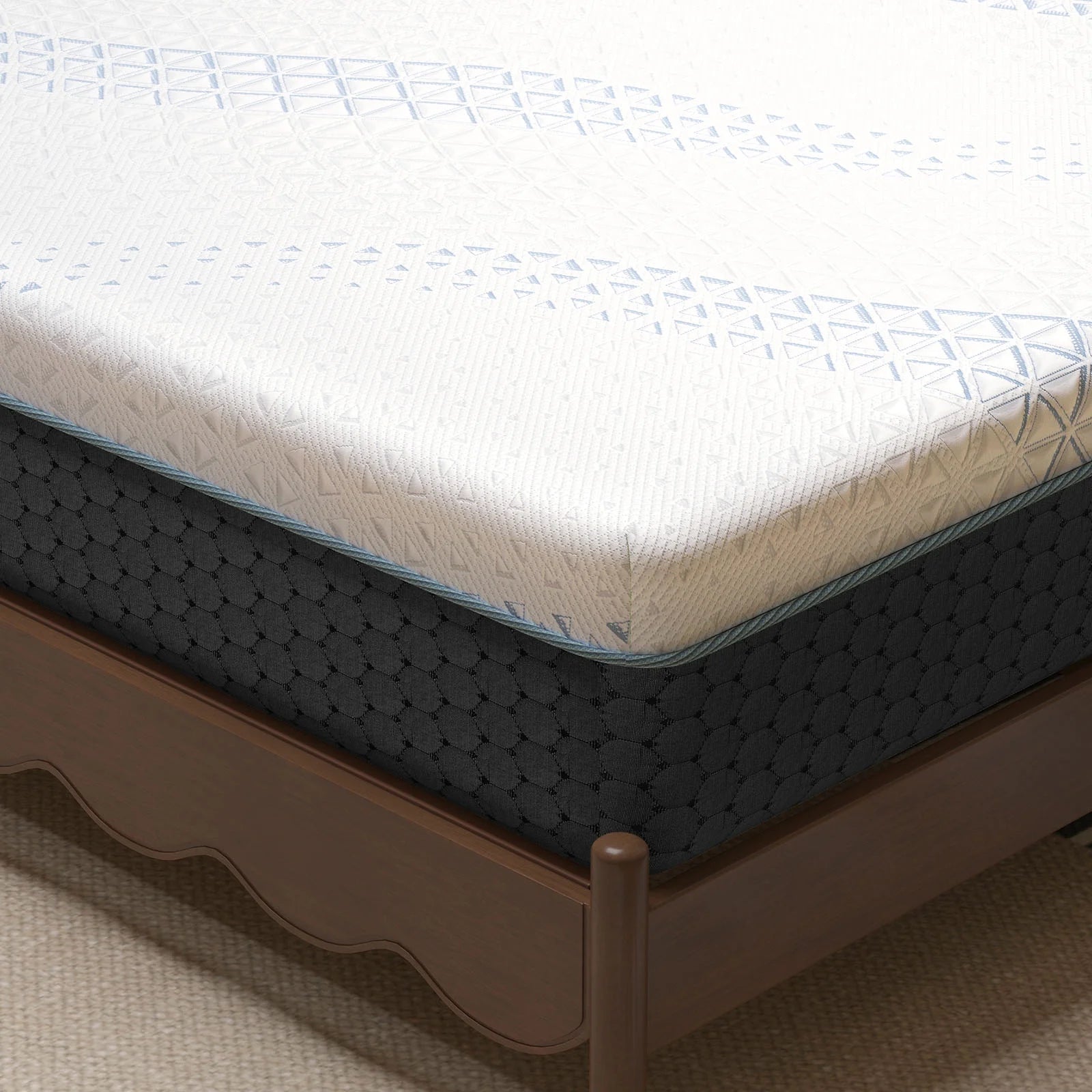 12 Inch Queen Green Tea Memory Foam Mattress for Cool Sleep & Pressure Relief, Bed in a Box, Removable Cover No Fiberglass, CertiPUR-US Certified