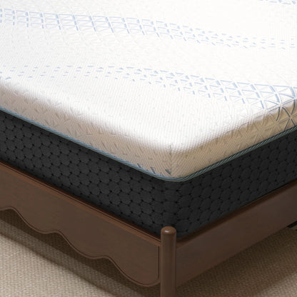 12 Inch Queen Green Tea Memory Foam Mattress for Cool Sleep & Pressure Relief, Bed in a Box, Removable Cover No Fiberglass, CertiPUR-US Certified