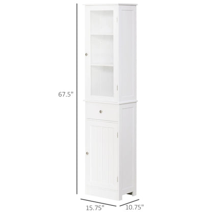 DUOSONG 5-Tier Display Cabinet, Glass Display Case With 2 Doors And Adjustable Shelves, Wall-Mounted, Grey Gray Glass Furniture Primary Living Space Cabinets