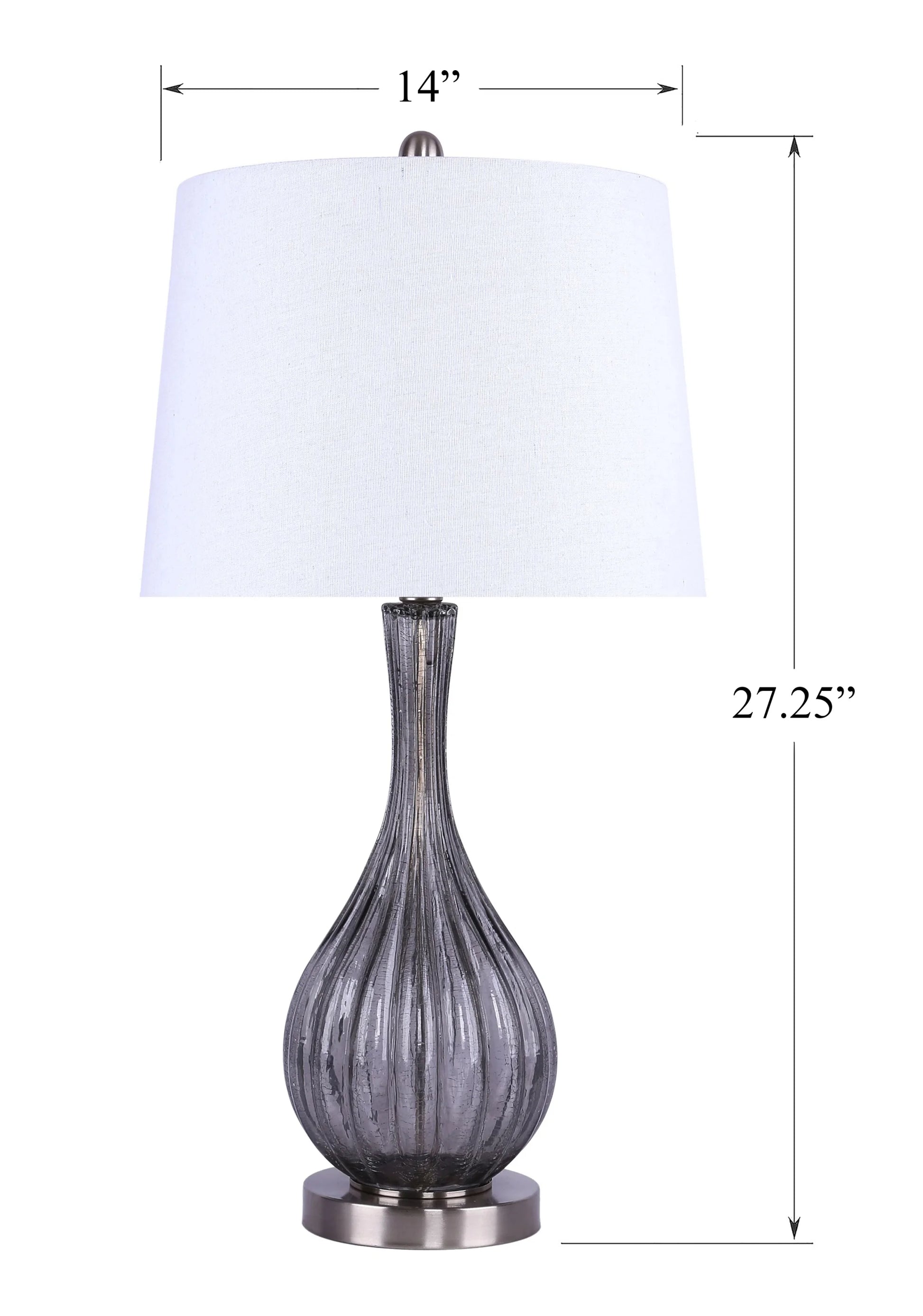 LumiSource Clear Jenny 27" Glass Table Lamp - Set of 2