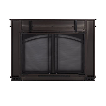Pleasant Hearth Fenwick Glass Firescreen Oil Rubbed Bronze - Medium