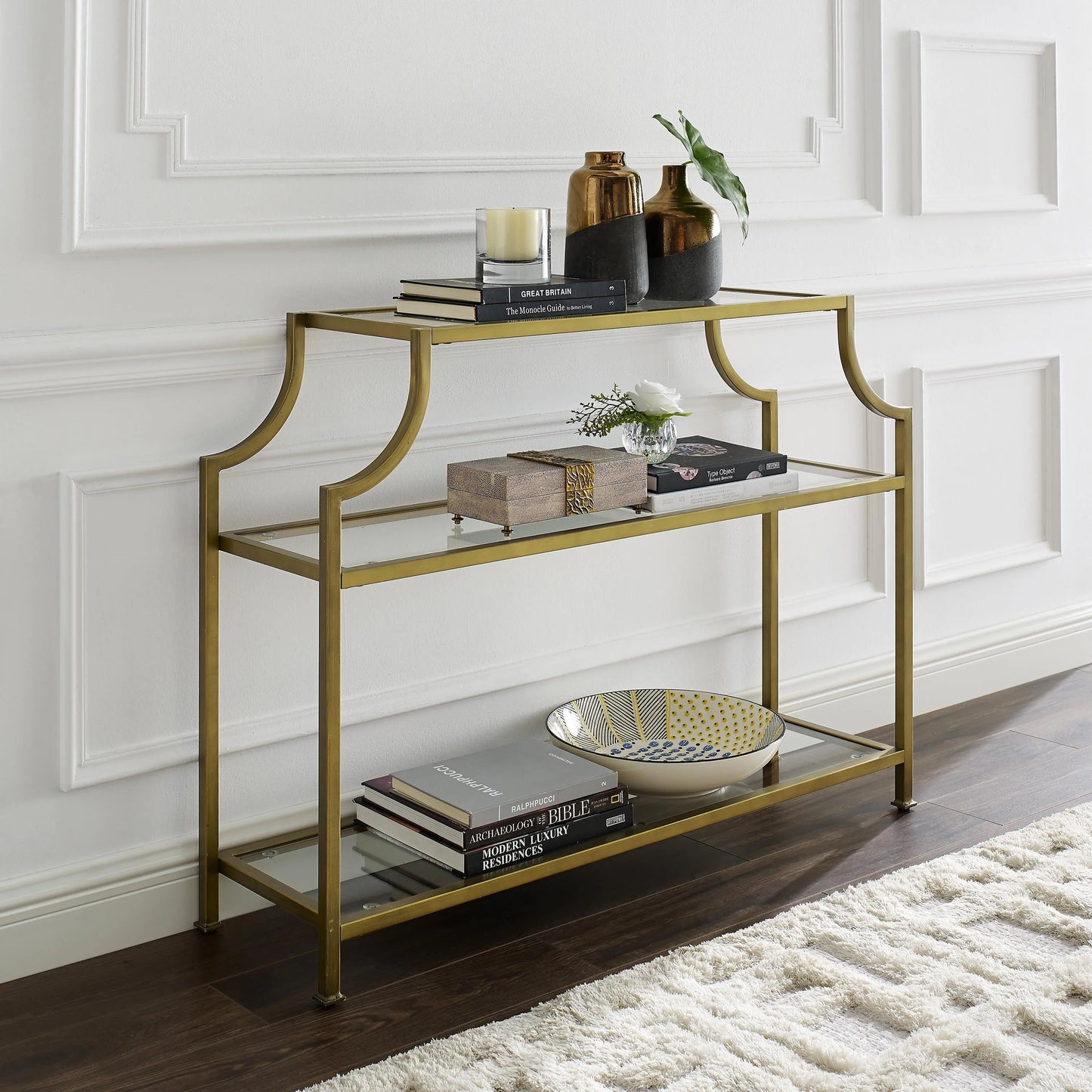 Crosley Furniture Aimee Glass Console Table