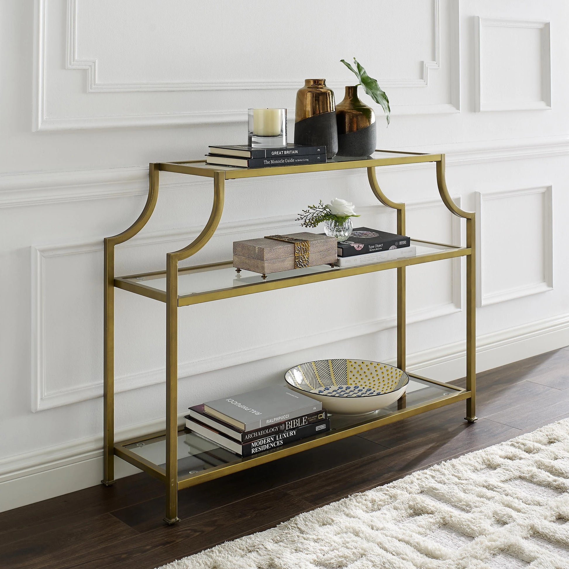 Crosley Furniture Aimee Glass Console Table