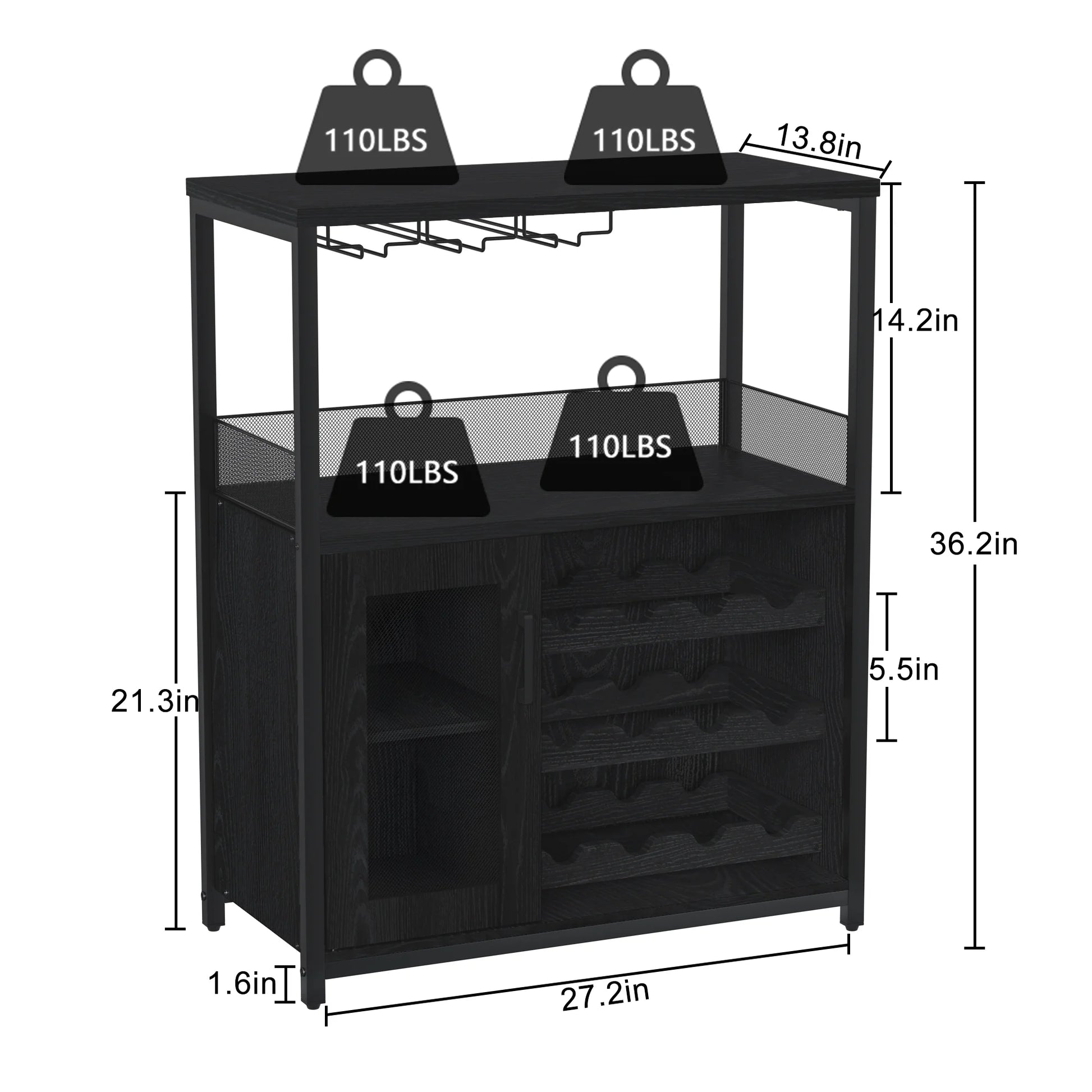 Faitaliicy Wine Bar Rack Cabinet Wine Table For Liquor With Glass Holder Detachable Wine Rack Sideboard And Buffet Cabinet Wood Coffee Bar With Mesh Door For Kitchen Living Room