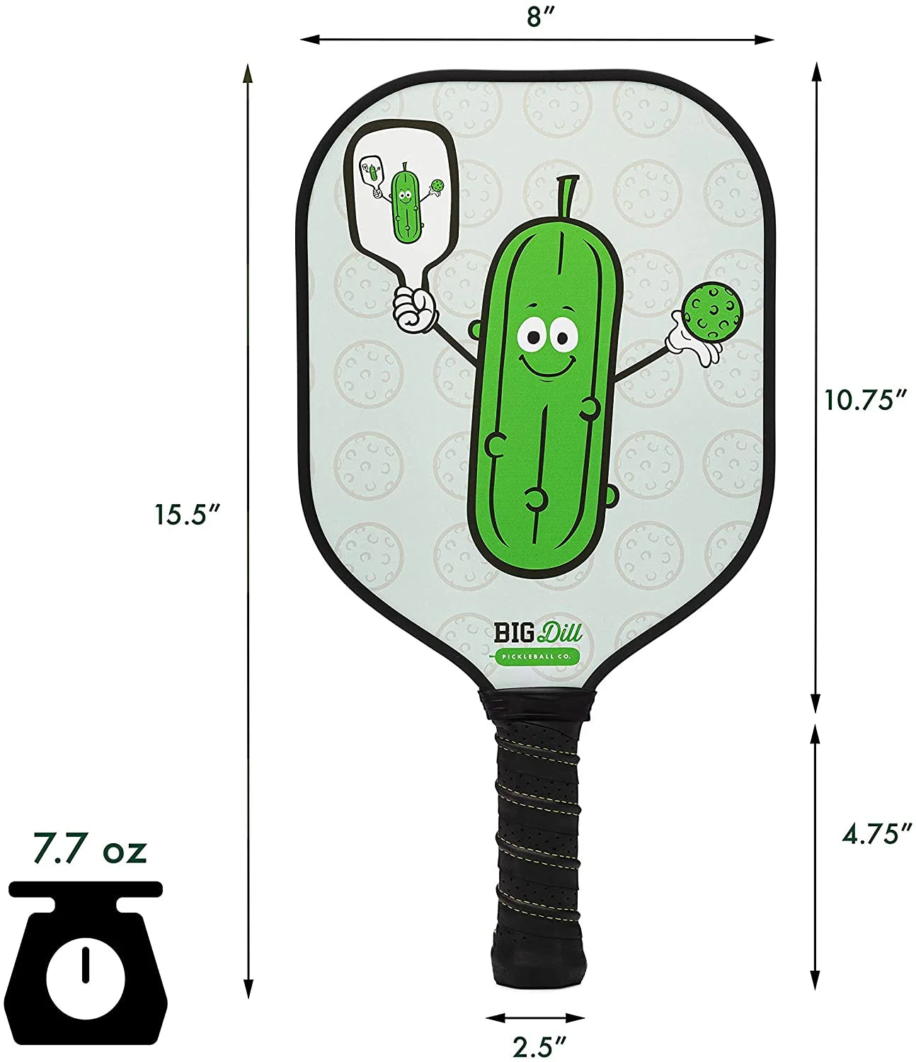 Big Dill Pickleball Co. Infinity Fiberglass Pickleball Paddles Set of 2 Paddles with Covers, 2 Pickleballs & Bag Top-Rated Pickleball Set