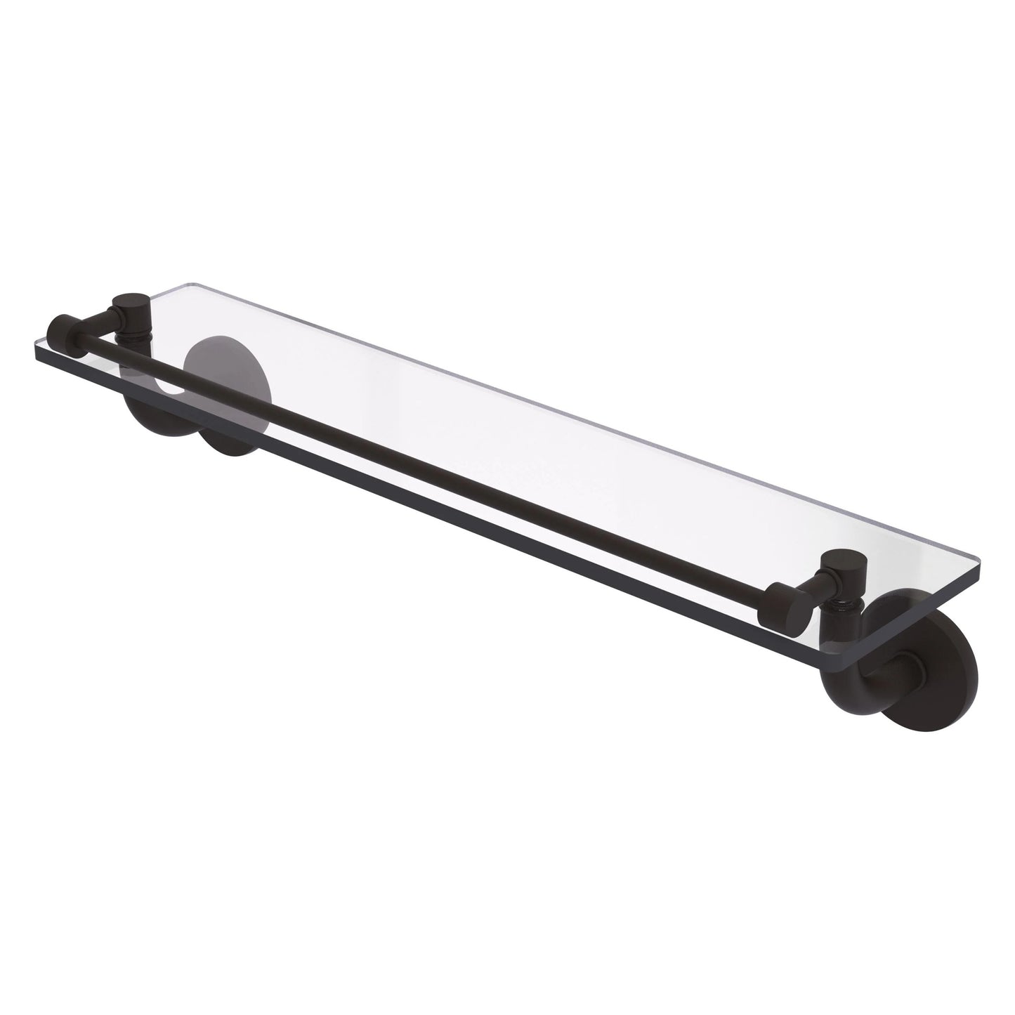 Remi Collection 22 Inch Glass Vanity Shelf with Gallery Rail