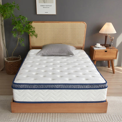 SogesPower Twin Size 10 Inch Hypoallergenic Hybrid Mattress, Breathable Medium Firm Mattress, Fiberglass Free Cooling Mattress, Individual Pocket Spring Mattress, Mattress in A Box, CertiPUR-US
