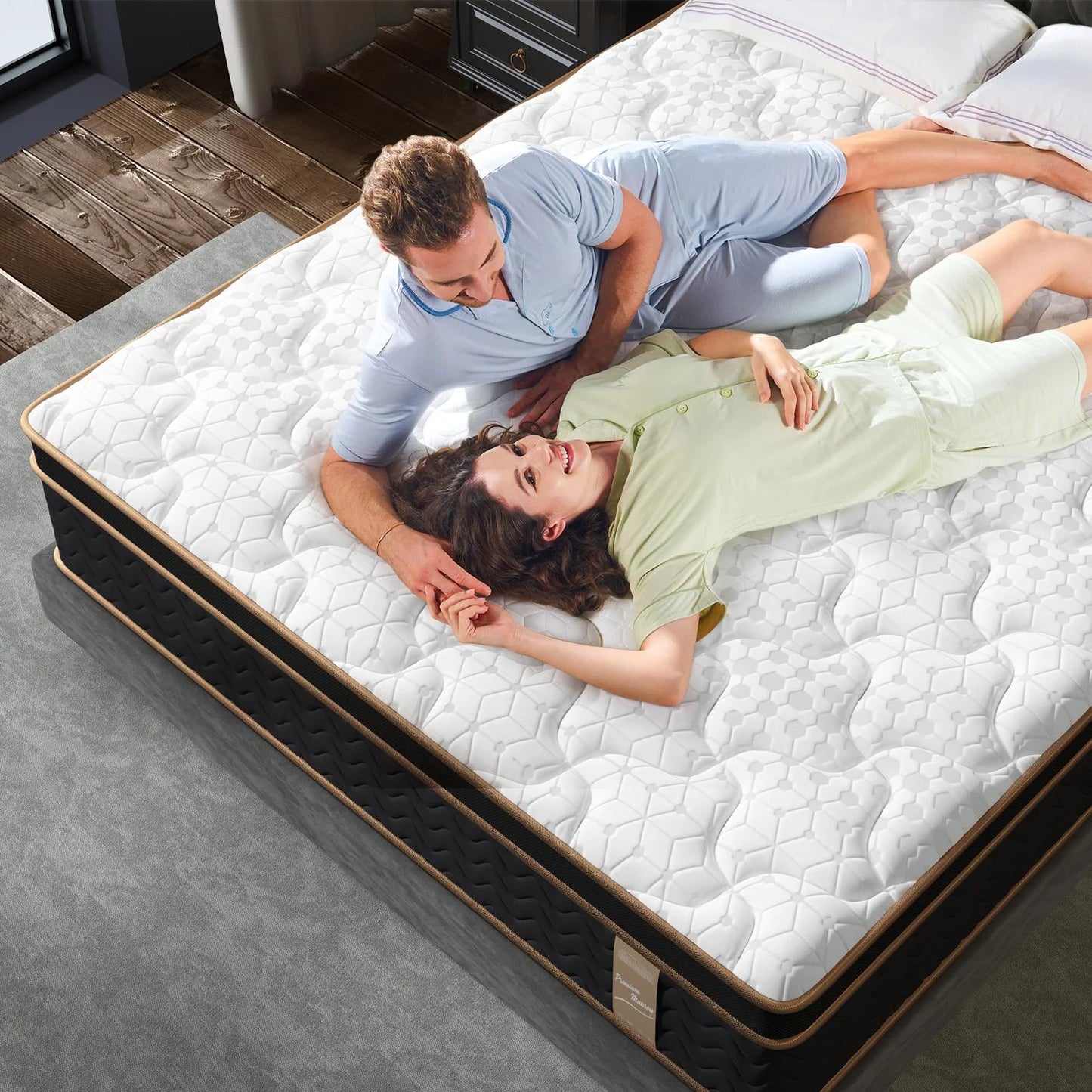 10" Twin Plush Hybrid Mattresses with Independently Encased Coils & Gel Memory Foam, Fiberglass-Free, Motion Isolation-Edge Support, Mattress in a Box, CertiPUR-US Certified