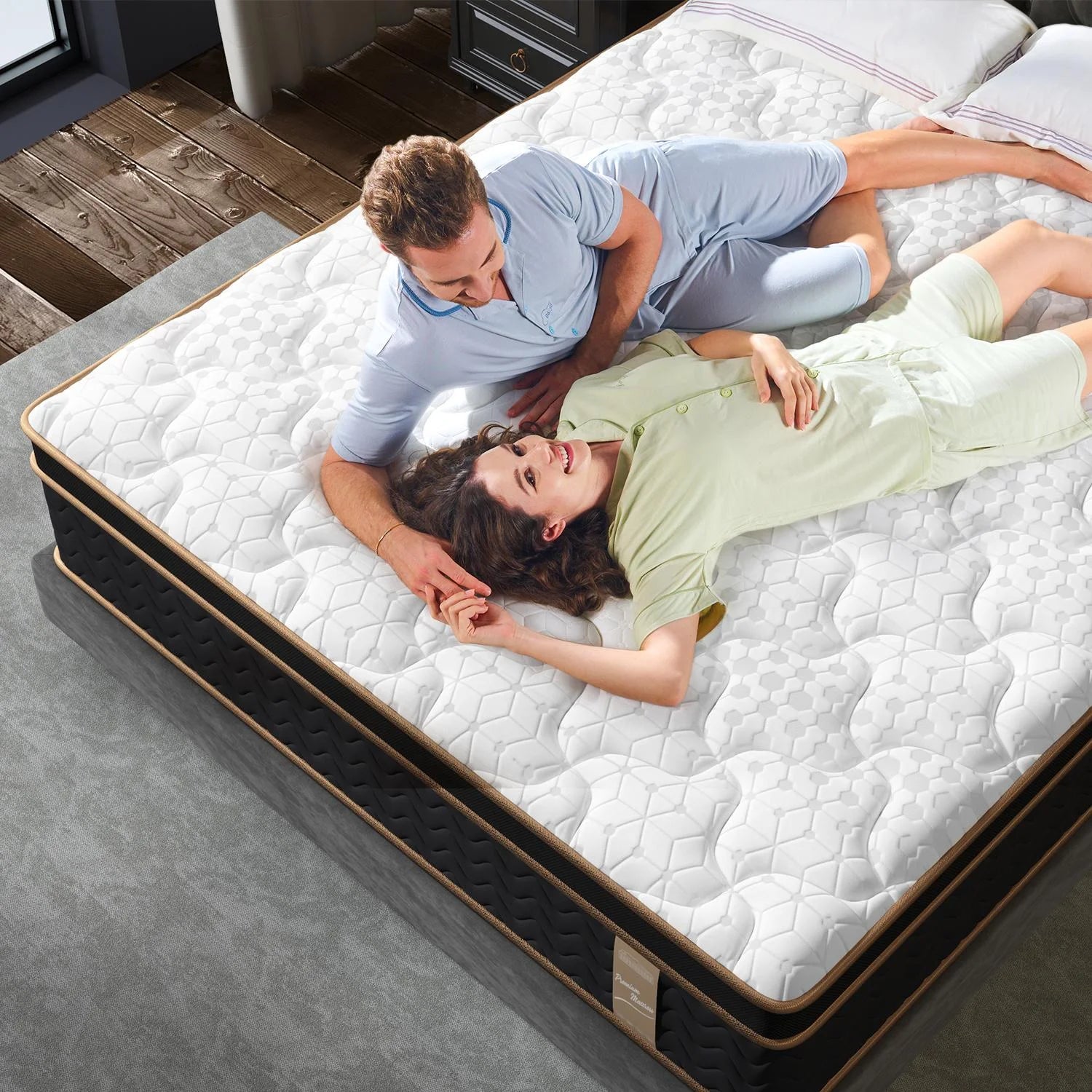 10" Twin Plush Hybrid Mattresses with Independently Encased Coils & Gel Memory Foam, Fiberglass-Free, Motion Isolation-Edge Support, Mattress in a Box, CertiPUR-US Certified