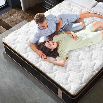 10" Twin Plush Hybrid Mattresses with Independently Encased Coils & Gel Memory Foam, Fiberglass-Free, Motion Isolation-Edge Support, Mattress in a Box, CertiPUR-US Certified
