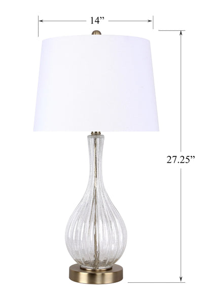 LumiSource Clear Jenny 27" Glass Table Lamp - Set of 2