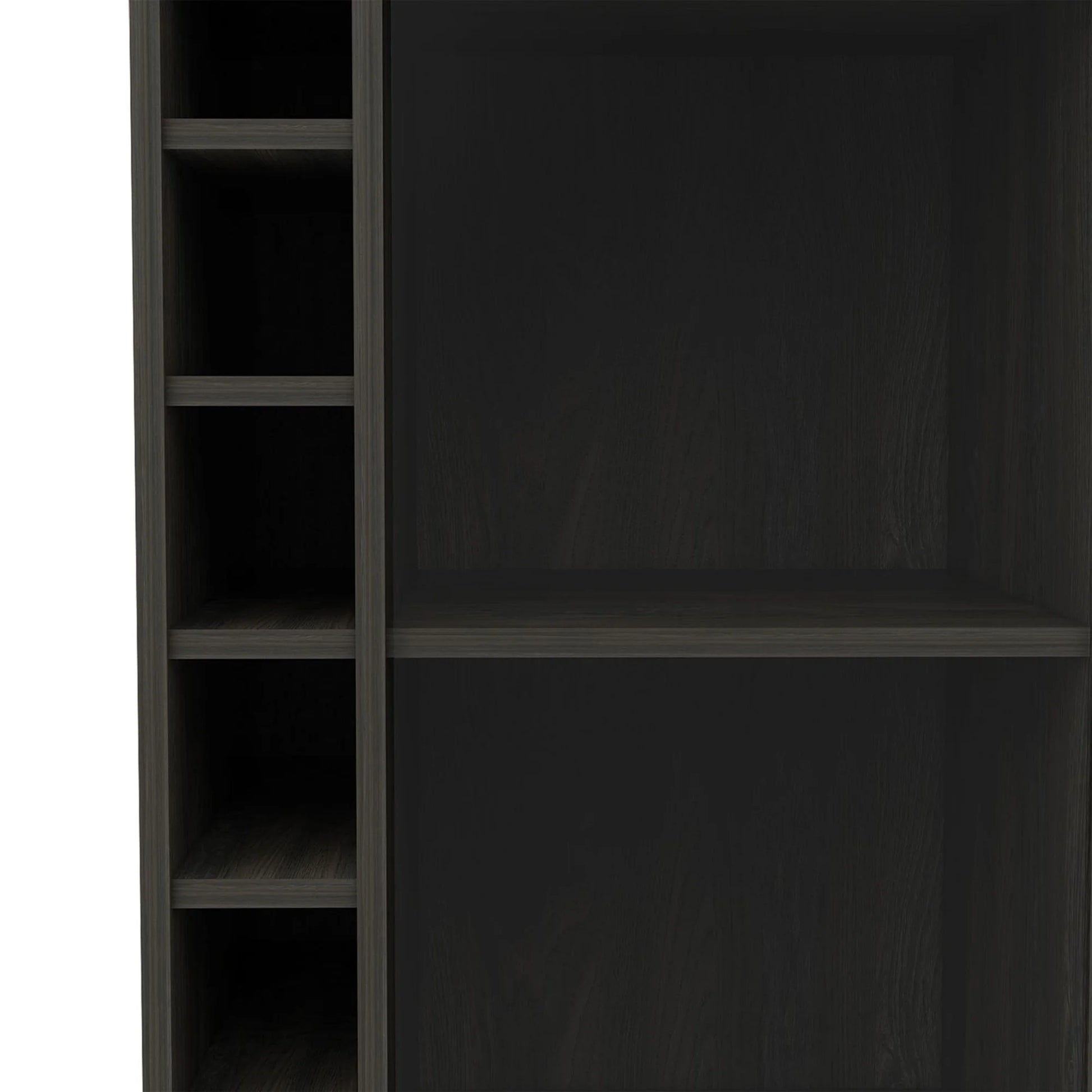 TUHOME Dukat Kitchen Bar Cart with Glass Door, Espresso