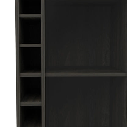 TUHOME Dukat Kitchen Bar Cart with Glass Door, Espresso