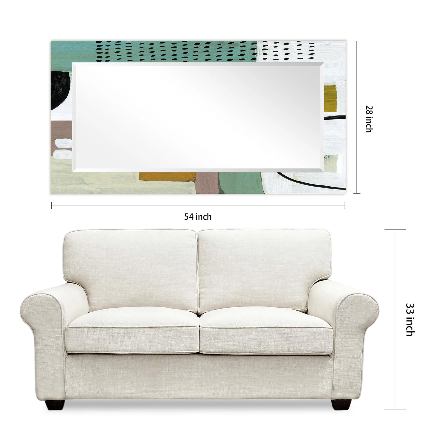 Empire Art Direct TAM-140604-5428 'Introductions'Rectangular Beveled Mirror on Free Floating Printed Tempered Art Glass