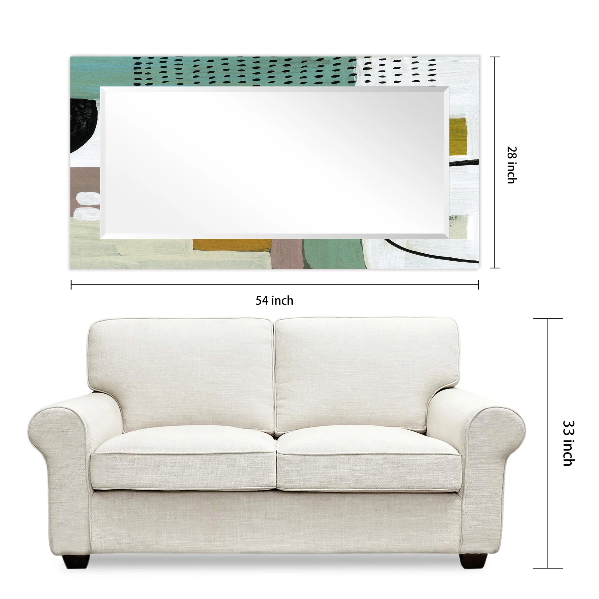 Empire Art Direct TAM-140604-5428 'Introductions'Rectangular Beveled Mirror on Free Floating Printed Tempered Art Glass