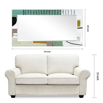 Empire Art Direct TAM-140604-5428 'Introductions'Rectangular Beveled Mirror on Free Floating Printed Tempered Art Glass