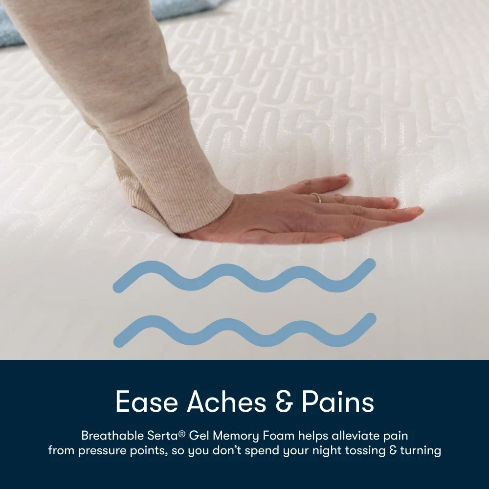 Serta 10" Medium Gel Memory Foam Cooling Queen Tight Top Mattress - Fiberglass Free