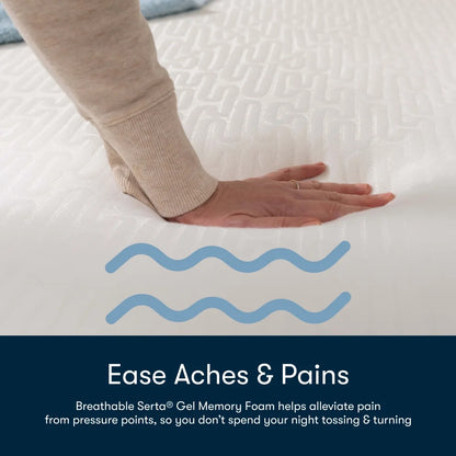 Serta 10" Medium Gel Memory Foam Cooling Queen Tight Top Mattress - Fiberglass Free