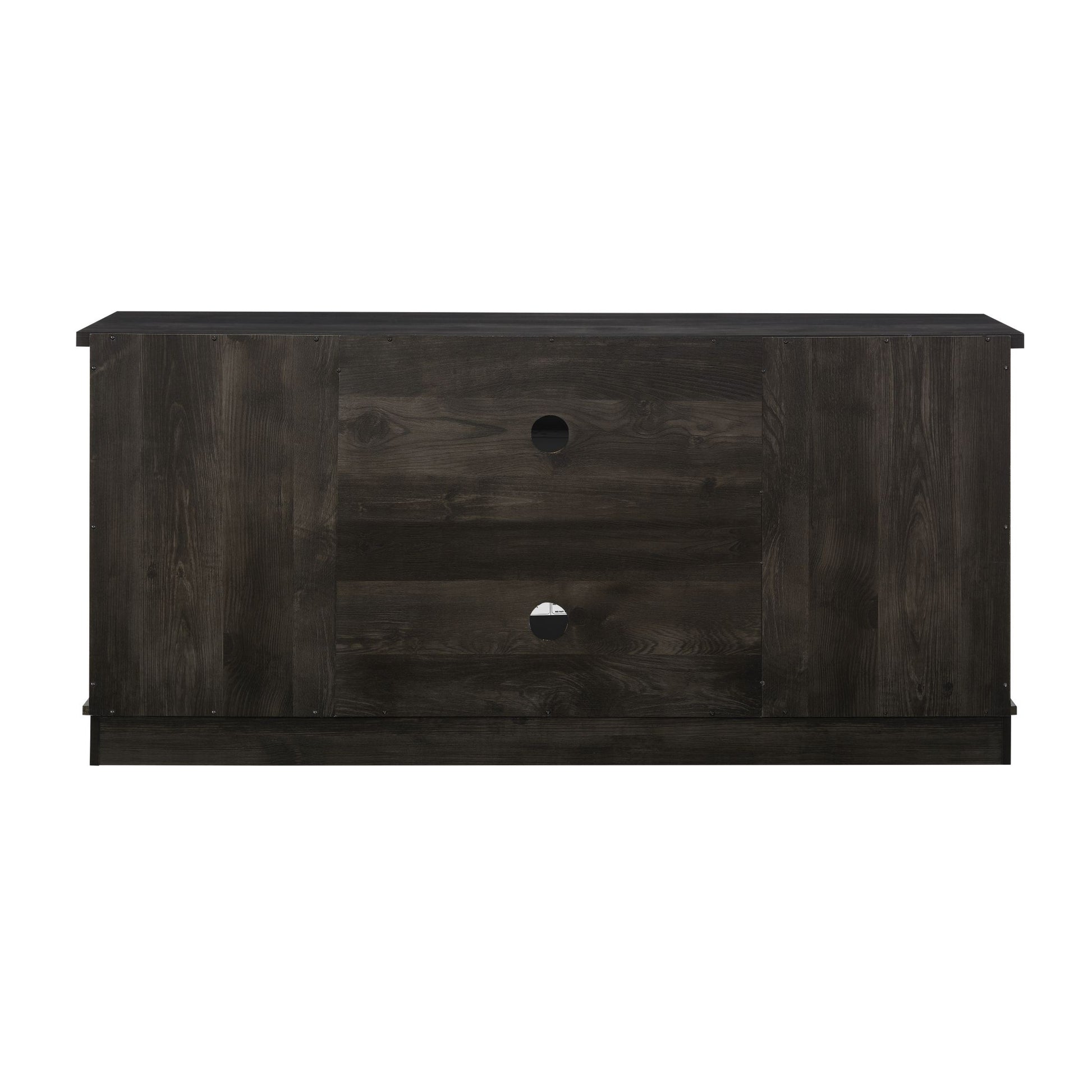 IMKHK TV Stand with Remote Control Fireplace, Media Entertainment Center for TVs up to 70", Farmhouse TV Console Table with Sliding Glass Doors and 2 Storage Cabinets for Living Room, Charcoal Gray