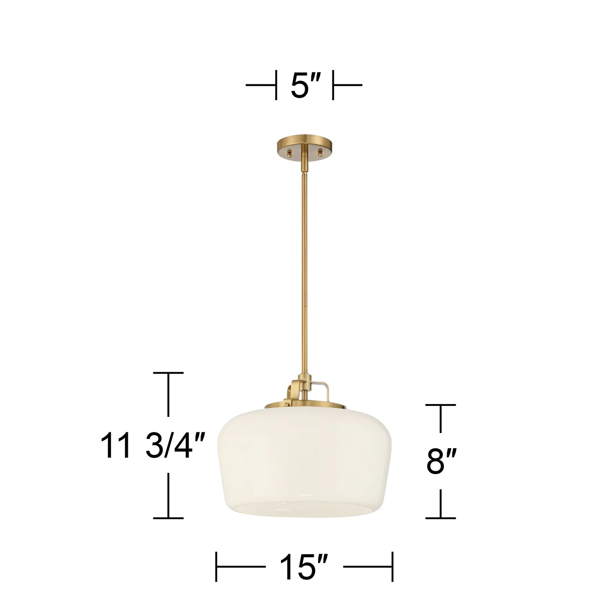 Possini Euro Design Gold Pendant Chandelier 15" Wide Modern Opal White Glass Shade 3-Light Fixture for Dining Room Living House Home Kitchen Island