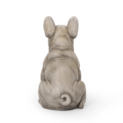 DUOSONG Dog Garden Sculpture Gray Glass Garden & Outdoor Water Fountains