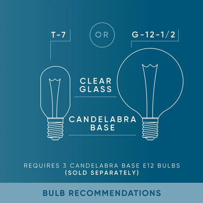 Avec Merrit Collection 3-Light Brushed Gold Contemporary Chandelier with Clear Glass Globe Shades