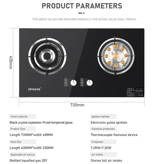 Wobythan 2 Burners Camp Stove Portable Gas Stove Tempered Glass Outdoor/Indoor Kitchen Cooktop