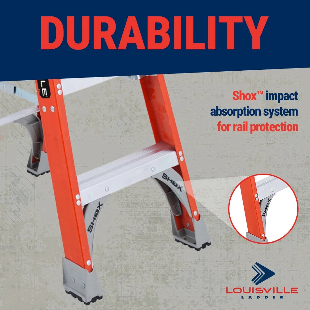 Louisville Ladder 12-Foot Fiberglass Step Ladder, 300-Pound Load Capacity, Type IA, FS1512