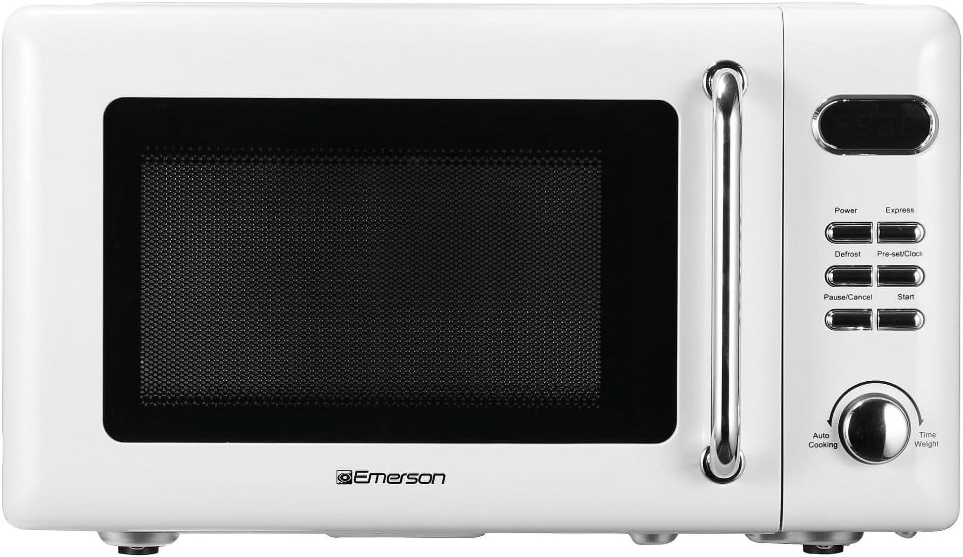 Countertop Microwave Oven with Push Button Control, LED Display, 700W 5 Power Levels, 8 Auto Menus, Glass Turntable and Child Safety Lock, 0.7-inchThunderbird Blue
