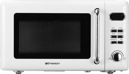 Countertop Microwave Oven with Push Button Control, LED Display, 700W 5 Power Levels, 8 Auto Menus, Glass Turntable and Child Safety Lock, 0.7-inchThunderbird Blue