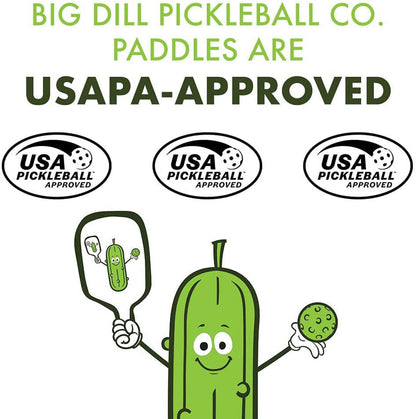 Big Dill Pickleball Co. Infinity Fiberglass Pickleball Paddles Set of 2 Paddles with Covers, 2 Pickleballs & Bag Top-Rated Pickleball Set