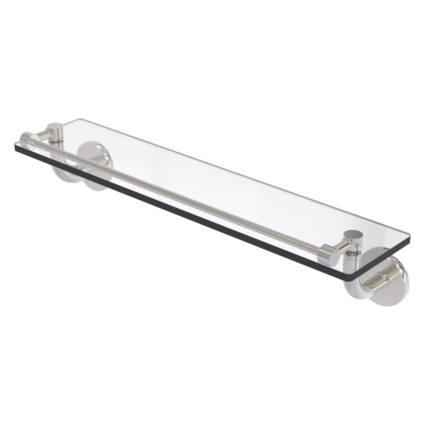 Remi Collection 22 Inch Glass Vanity Shelf with Gallery Rail