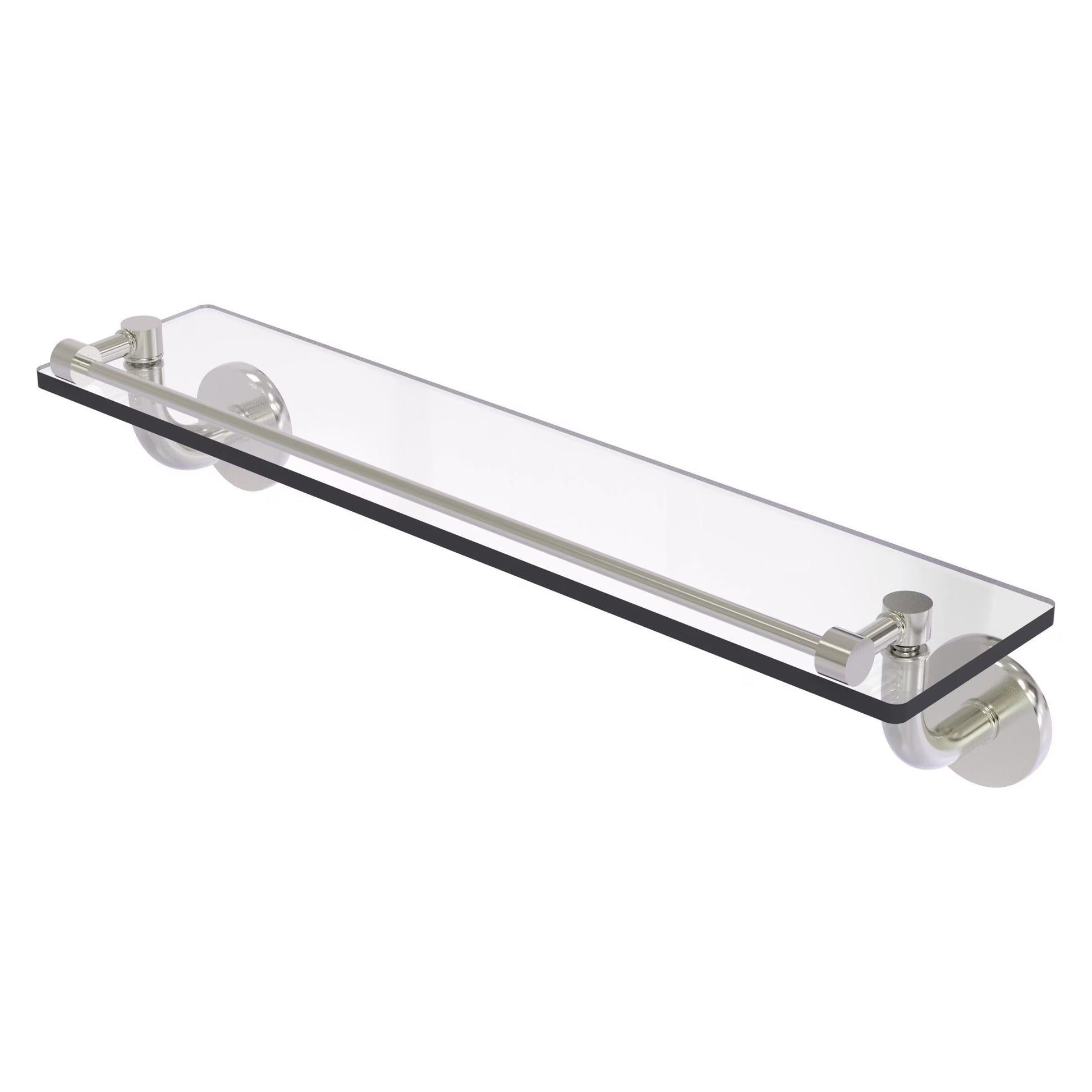 Remi Collection 22 Inch Glass Vanity Shelf with Gallery Rail