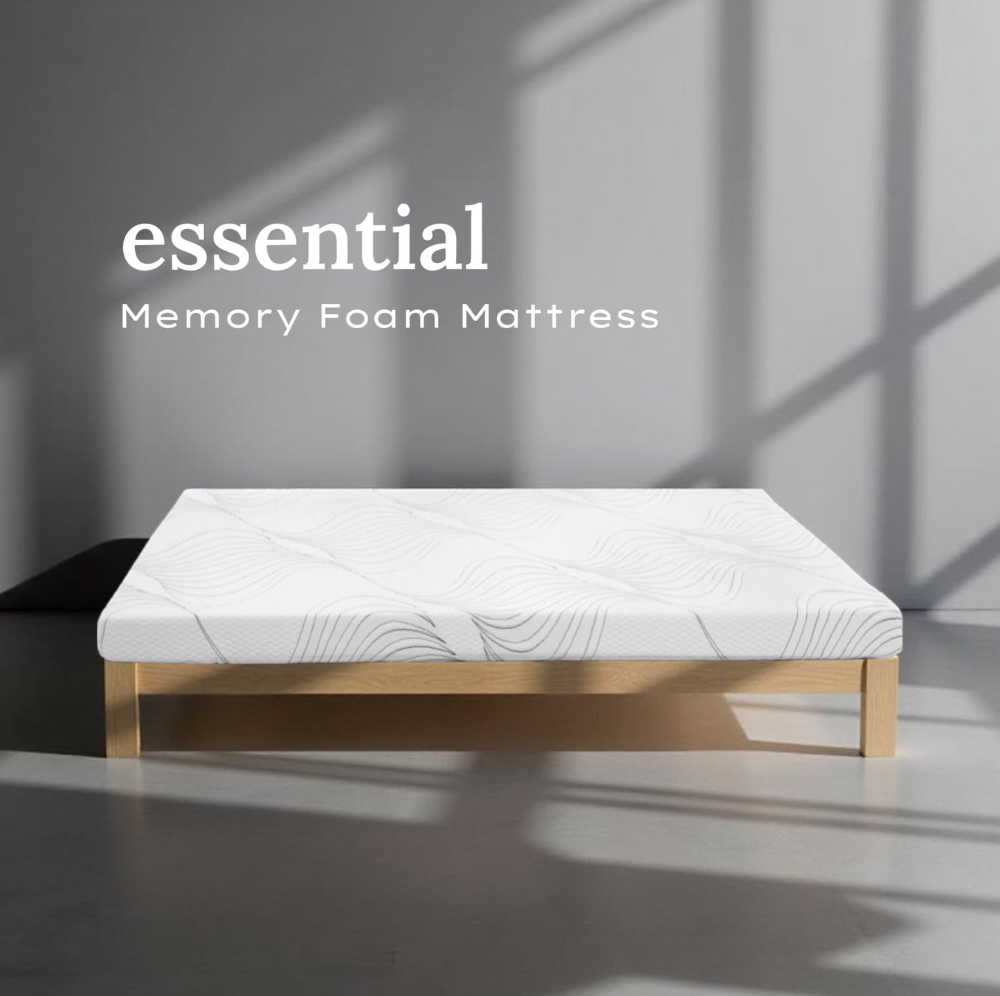 essential 6 Twin Size Firm Gel Memory Foam Mattress, Fiberglass Free, 6 Inch Thick, by Brookshire Rest