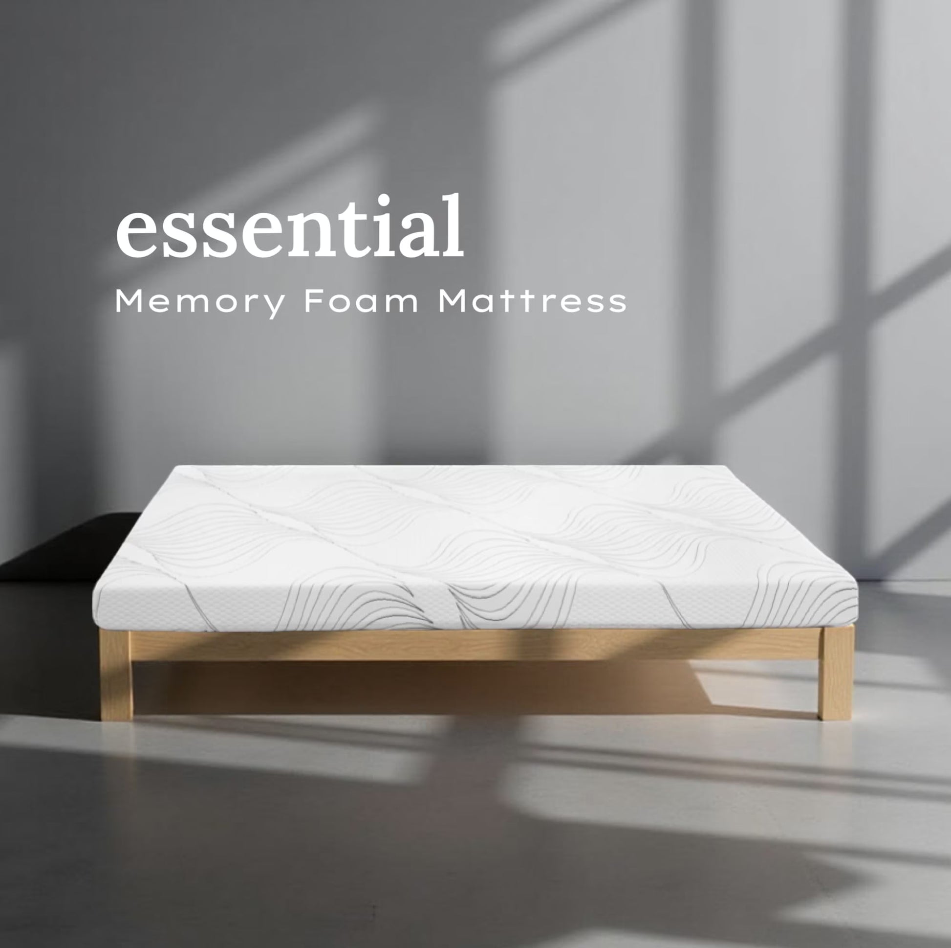essential 6 Twin Size Firm Gel Memory Foam Mattress, Fiberglass Free, 6 Inch Thick, by Brookshire Rest