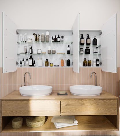 Glass Warehouse Stainless Steel Square Medicine Cabinet Satin Brass