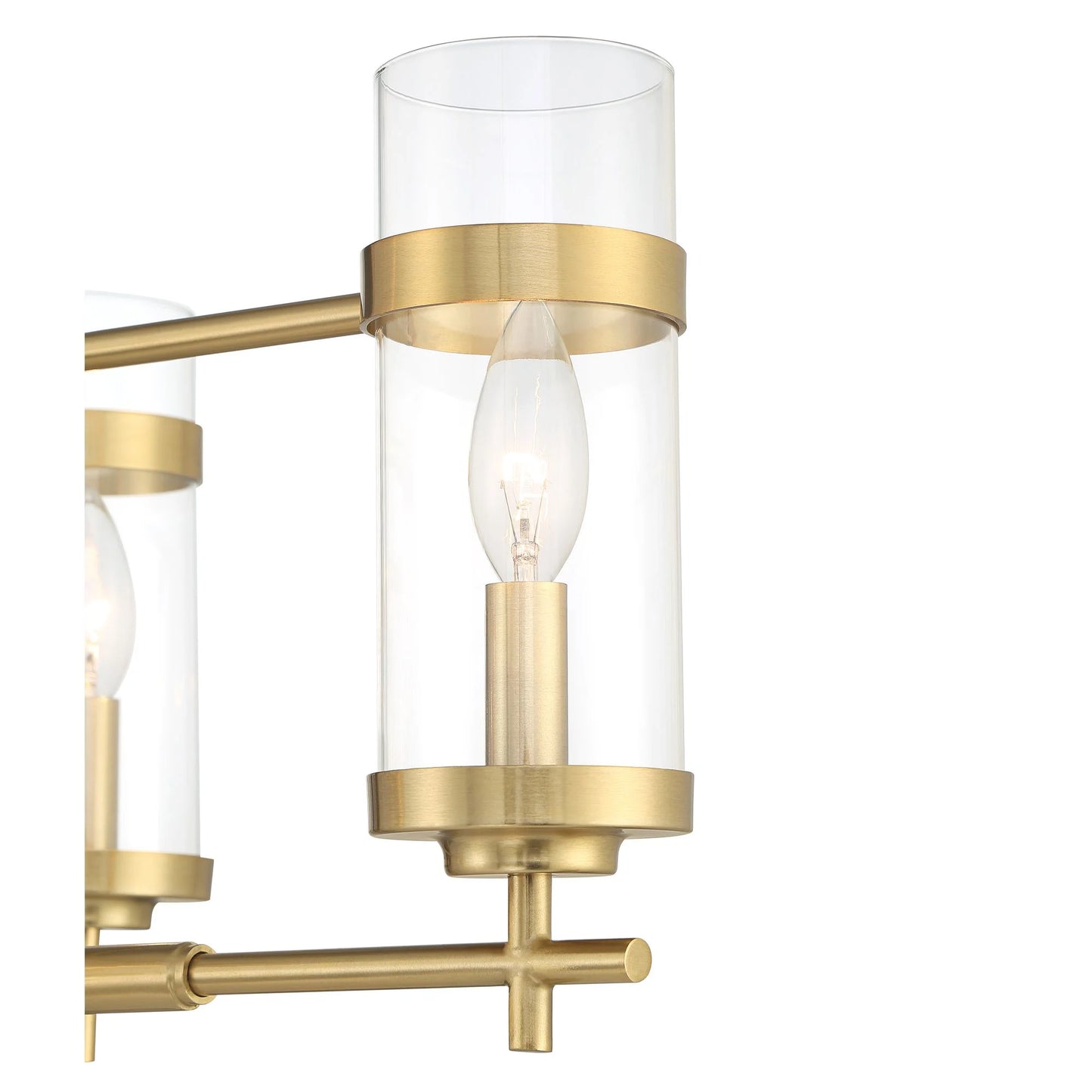 Possini Euro Design Mikel Soft Gold Linear Island Pendant Chandelier 42" Wide Modern Clear Glass Shade 6-Light Fixture for Dining Room House Kitchen