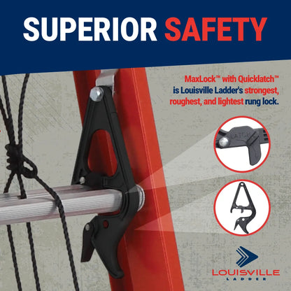 Louisville Ladder 40-Foot Fiberglass Extension Ladder, 300-Pound Load Capacity, Type IA, FE3240