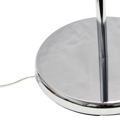 Lalia Home Swing Arm Floor Lamp with Clear Glass Cylindrical Shade, Black Matte