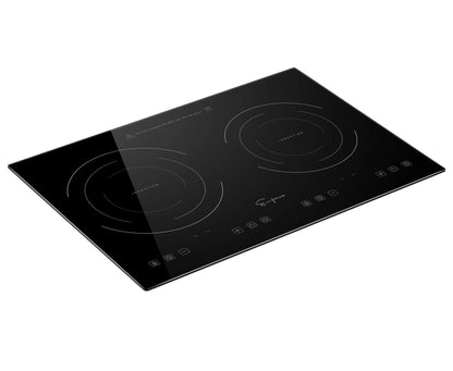 Empava Horizontal Electric Stove Induction Cooktop with 2 Burners in Black Vitro Ceramic Smooth Surface Glass 120V