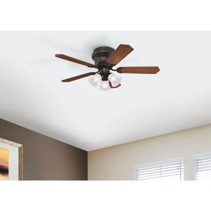 Westinghouse Contempra Trio 42 in. Oil Rubbed Bronze Finish Reversible Blades (Dark Cherry/Walnut) Frosted Glass