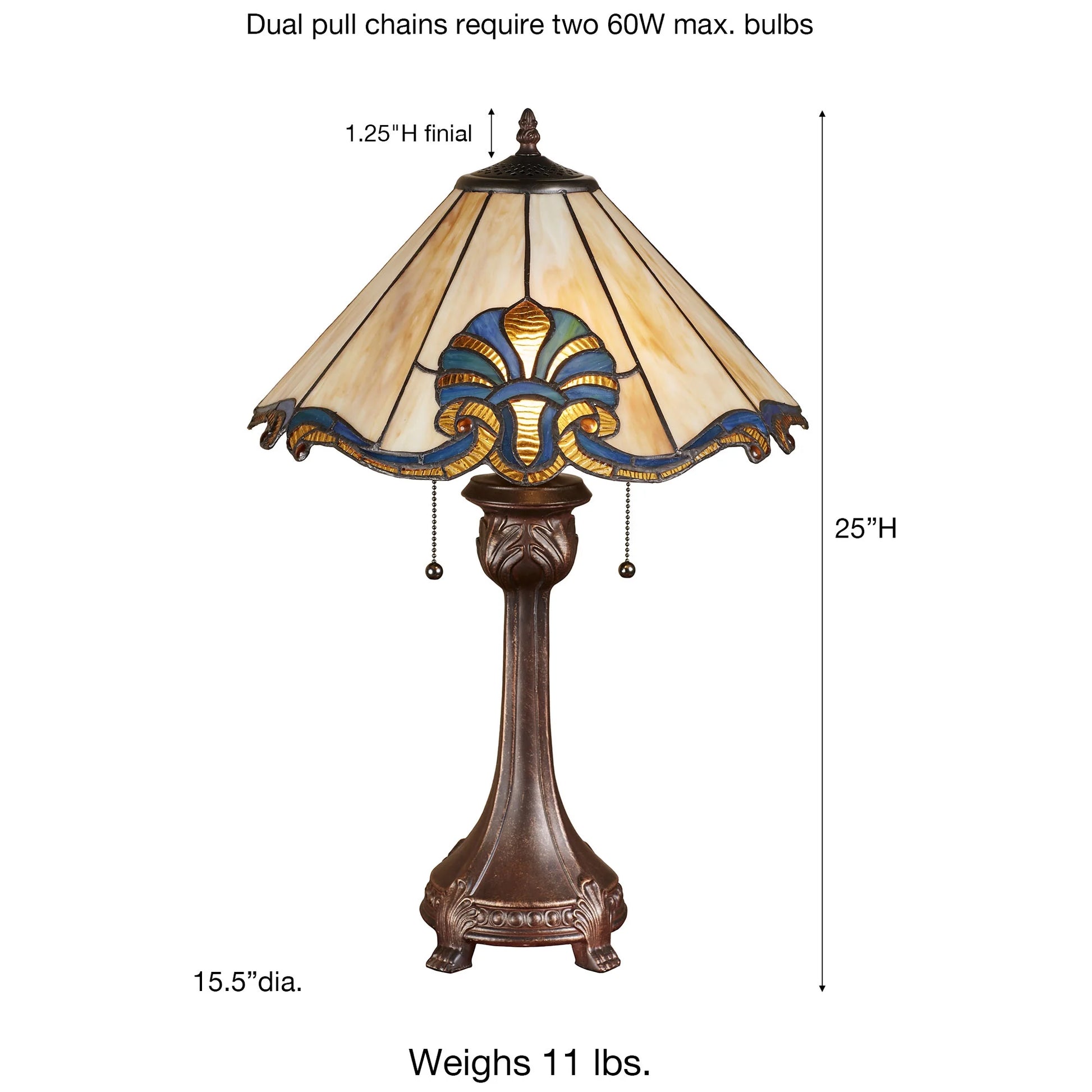 Blythe Hand-Cut Stained Glass Table Lamp Ruby
