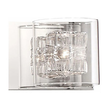 Possini Euro Design 3-Light Chrome Dimmable Vanity Light with Clear Glass Shades